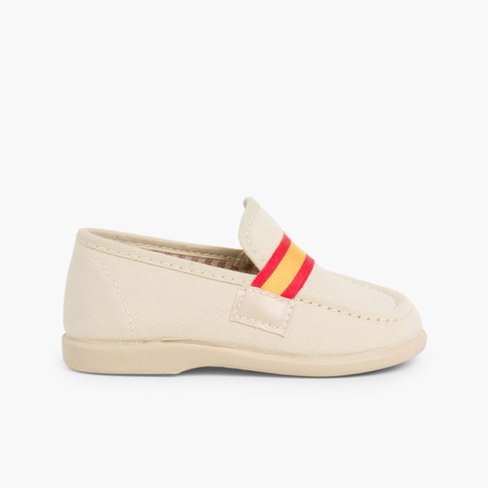 Mocassins en Toile avec bandes de couleurs