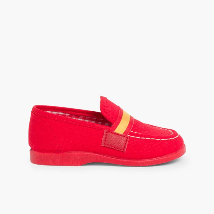 Mocassins en Toile avec bandes de couleurs