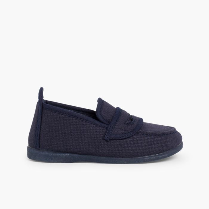 Mocassins en toile de Couleur unie pour garçons