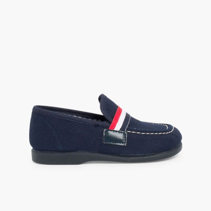 Mocassins en toile avec Drapeau  