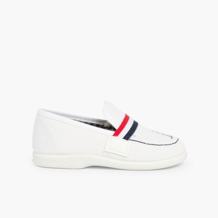 Mocassins en toile avec Drapeau  