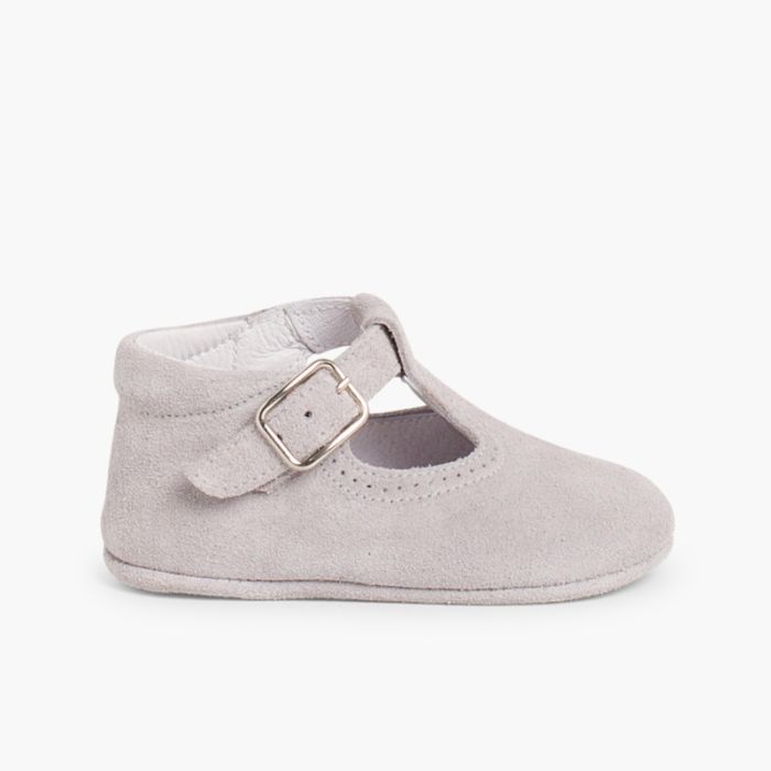 Chaussures Salomé en suède avec fermeture à boucle pour bébé  
