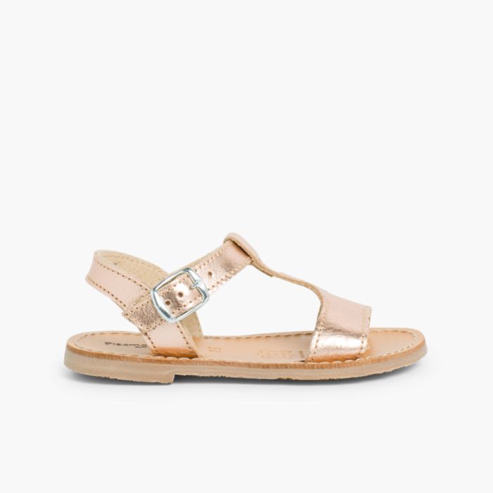 Sandales cuir lisse Métallisées
