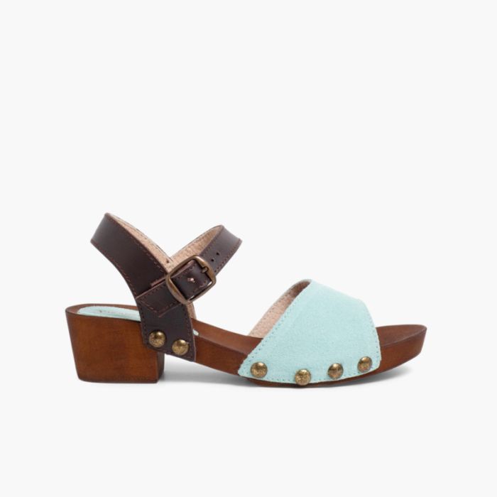 Sandales en Suède Avec Semelle Façon Bois