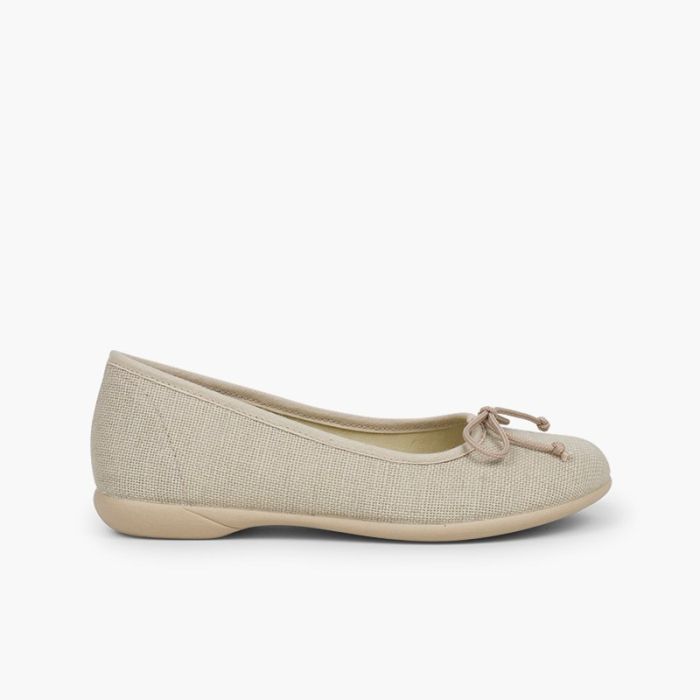 Ballerines de cérémonie en lin pour fille 
