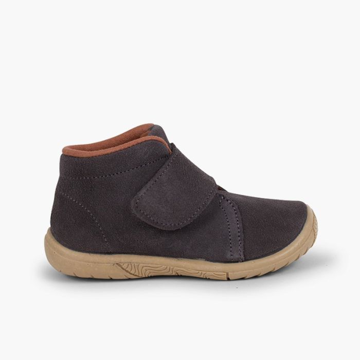 Bottes suède à scratch avec bout renforcé