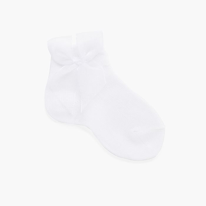 Chaussettes nœud en organza courtes unies