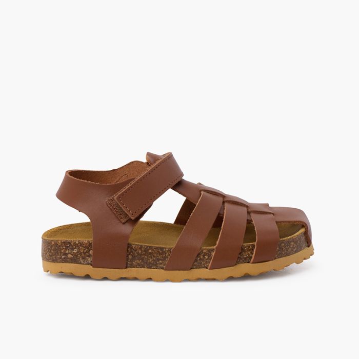 Sandales cuir semelle bio garçon