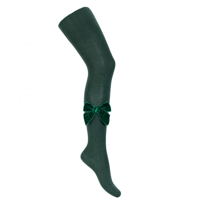 Collants avec noeud en velours 