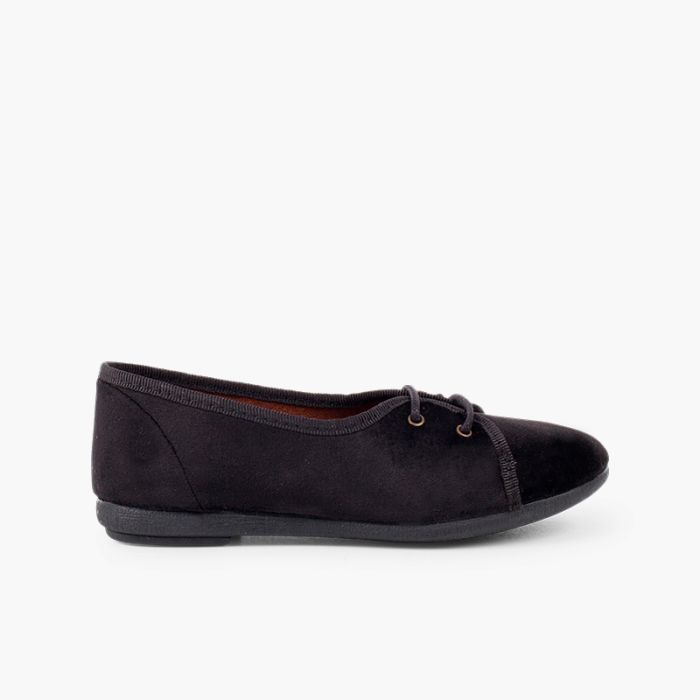 Derbies en velours façon ballerines pour fille