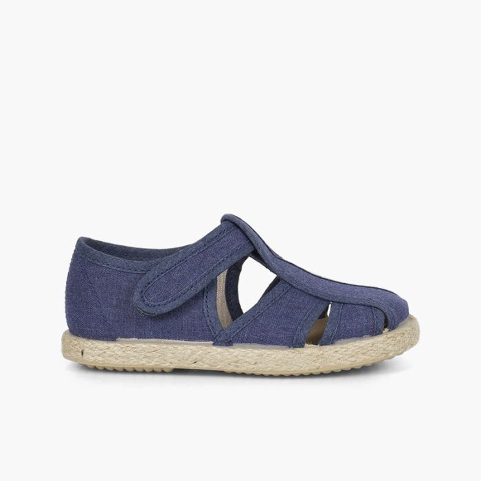 Chaussures salomé sandales ouvertures toile et jute
