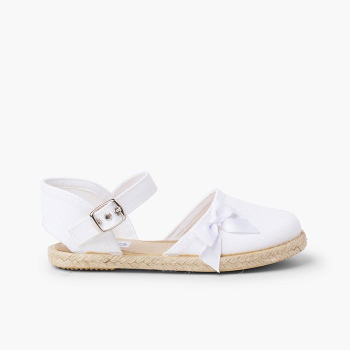 Sandale Espadrille Fermeture à Boucle avec Nœud