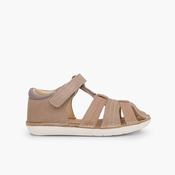 Sandales en cuir pour garçon avec du à scratch