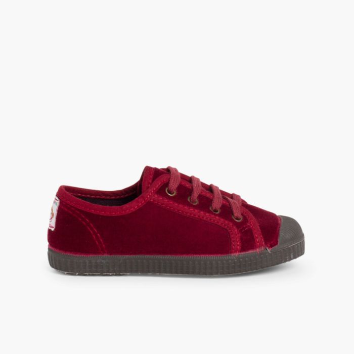 Baskets Enfants en velours avec lacets