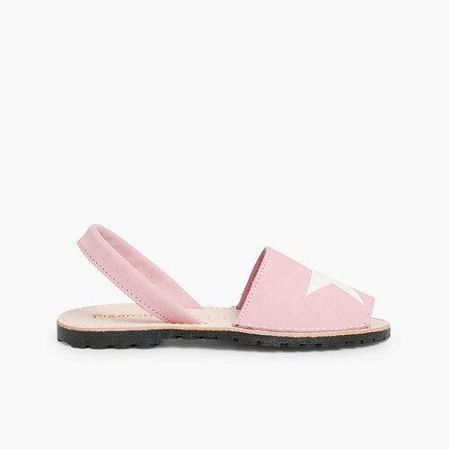 Sandales Avarcas Nubuck avec étoile Rose