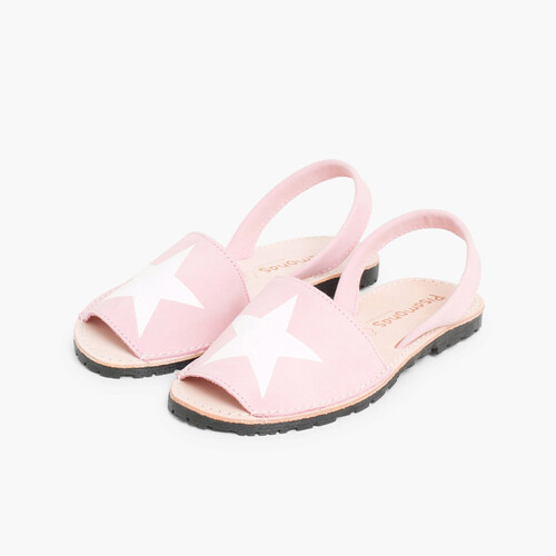 Sandales Avarcas Nubuck avec étoile Rose