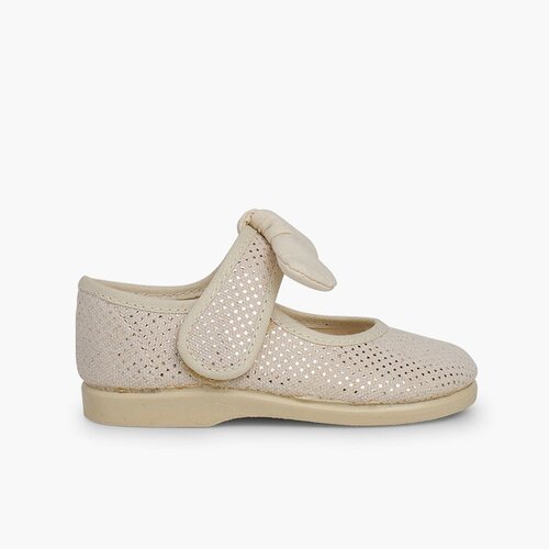Chaussures Babies Type Ange à Pois Brillants Beige