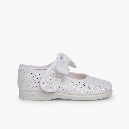 Chaussures Babies Type Ange à Pois Brillants Blanc