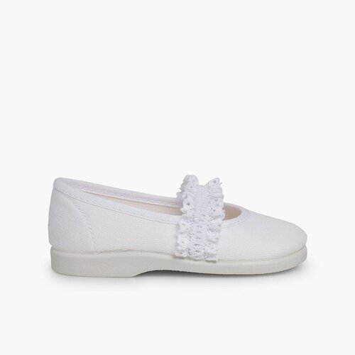 Chaussures babies Fille Bande Élastique Dentelle Blanc