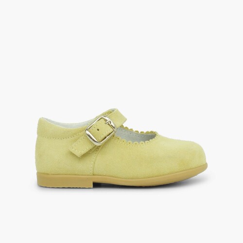 Babies en Suède avec Fermeture à boucle pour filles Jaune