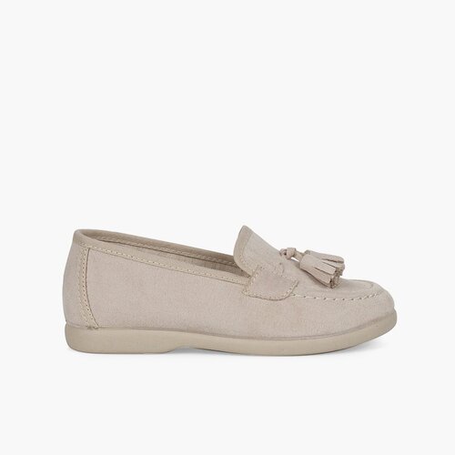 Mocassins pompons serratex Beige