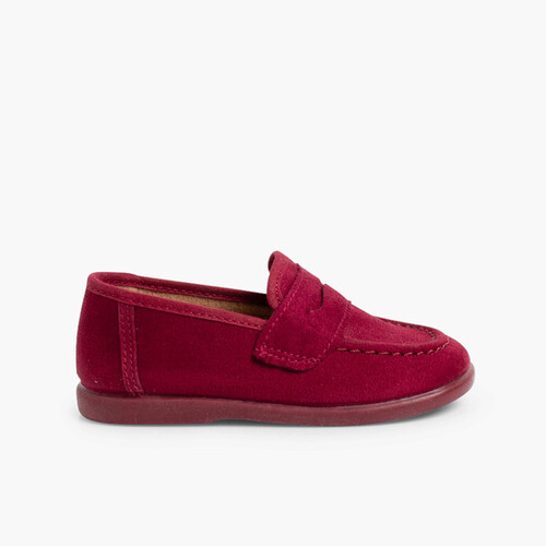 Mocassins pour Garçon en Serratex Bordeaux