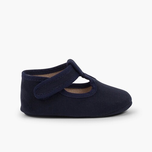 Chaussures Salomé bébé enfant serratex à scratch Bleu Marine