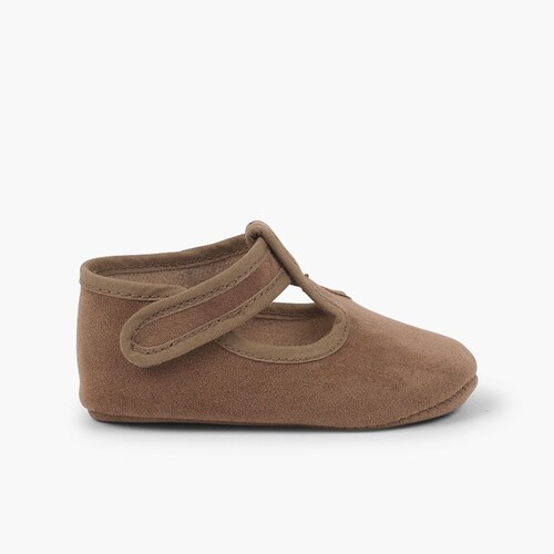 Chaussures Salomé bébé enfant serratex à scratch Taupe