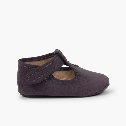 Chaussures Salomé bébé enfant serratex à scratch Gris