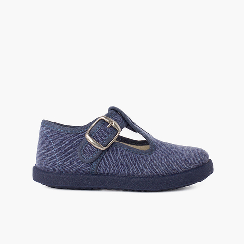 Salomés Casual Semelle Sport au Ton Bleu denim