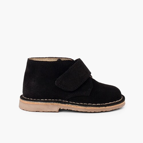 Suède Desert Boots Bottines Chukka à scratch pour Enfants Noir