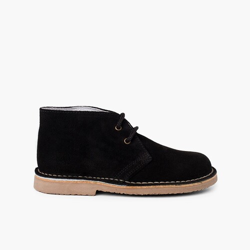 Desert Boots Bottines Chukka à Lacets Enfants et Adultes Noir