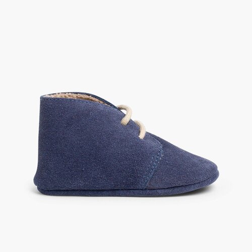 Bottines Bottes safari bébé fourrure poils courts  Bleu denim