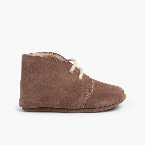 Bottines Bottes safari bébé fourrure poils courts  Taupe