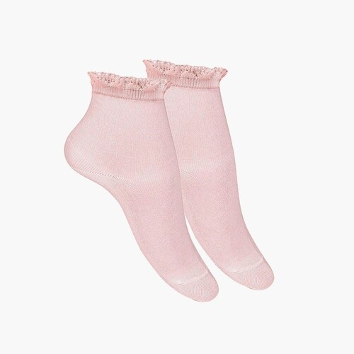 Chaussettes courtes élégantes pour enfants Rose poudré
