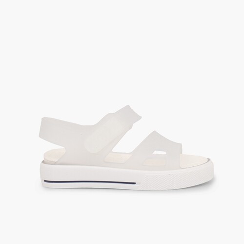 Sandales en caoutchouc type baskets Malibu Blanc