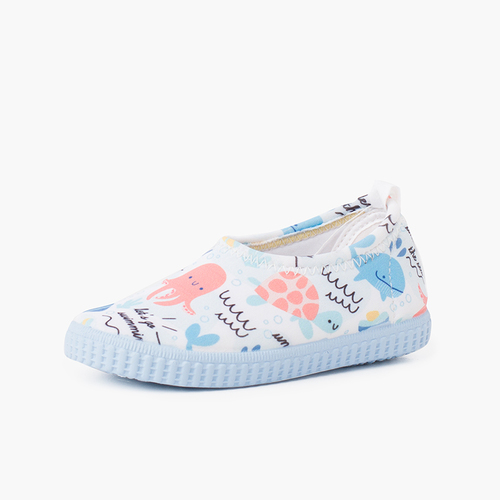 Basket Fermé type Néoprène avec Dessins Blanc