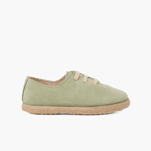Tennis avec Lacets en Suède et Jute pour Enfant Vert