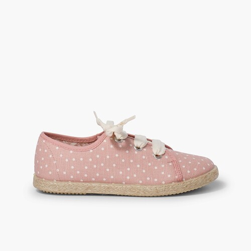 Baskets en toile avec petits points pour fille Rose