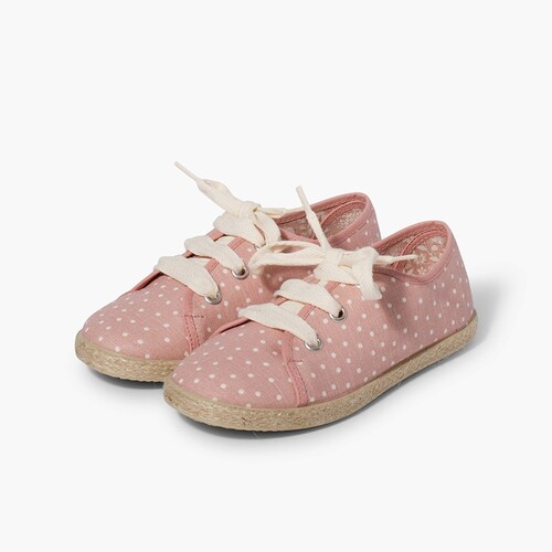 Baskets en toile avec petits points pour fille Rose