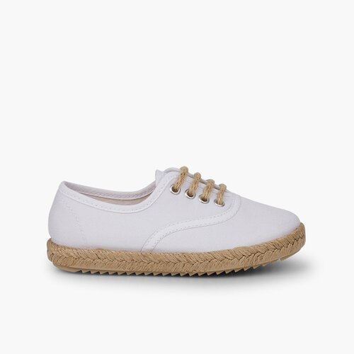 Baskets garçon semelle et lacets jute  Blanc
