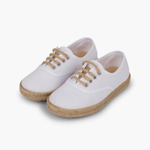 Baskets garçon semelle et lacets jute  Blanc