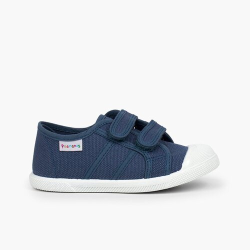 Baskets en Toile avec Scratchs pour Enfant Bleu denim