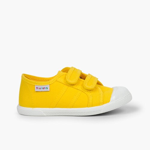 Baskets en Toile avec Scratchs pour Enfant Jaune