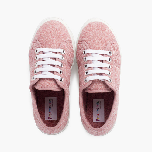 Baskets en Maille Bio Vieux Rose