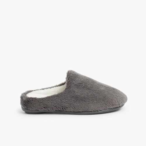 Chaussons en fourrure douce Gris