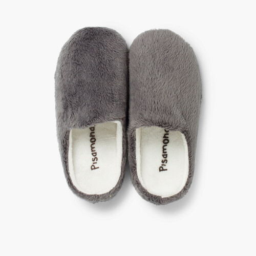 Chaussons en fourrure douce Gris