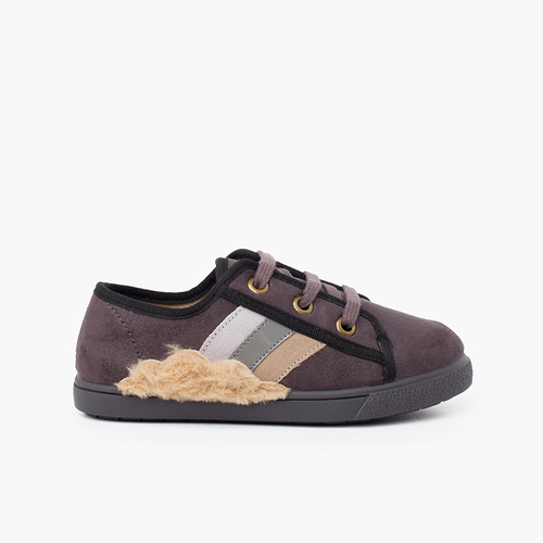 Baskets avec nuage de fourrure Gris