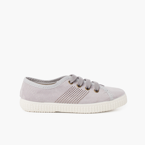 Baskets vegan pour enfants semelle intérieure antibactérienne  Gris