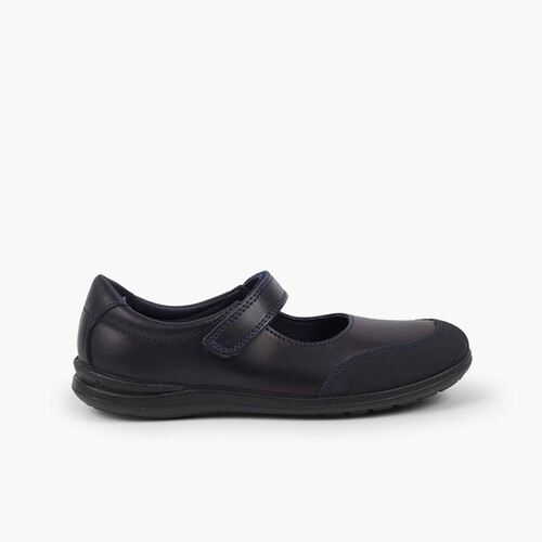 Chaussures d'école Fille lavable Babies à embout renforcé Bleu Marine